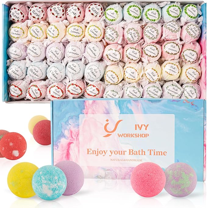 Bath Bombs for Women Gift Set, Handmade Bubble Bath Fizzy, for Bubble Bath Spa - Image 9