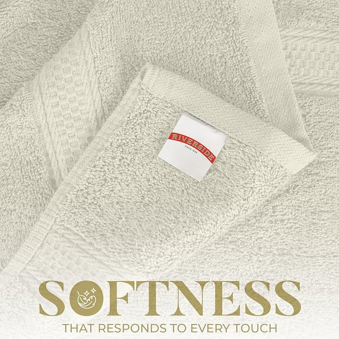 RIVERSIDE 100% Ring Spun Cotton Large Bath Towels Set of 4, 27 x 54 Inches – - Image 9