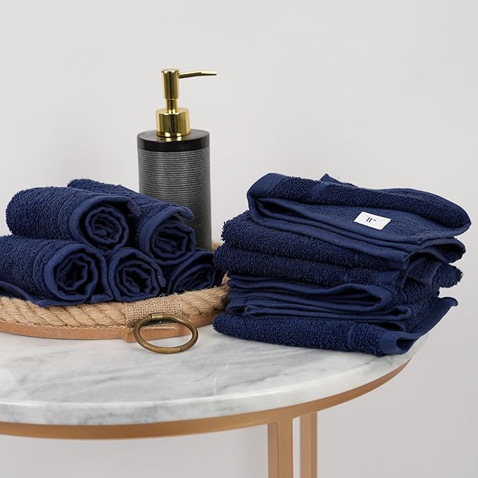Tens Towels Pack of 12 Washcloths, 12 x 12 Inches, Lighter Weight, Quick to Dry - Image 2