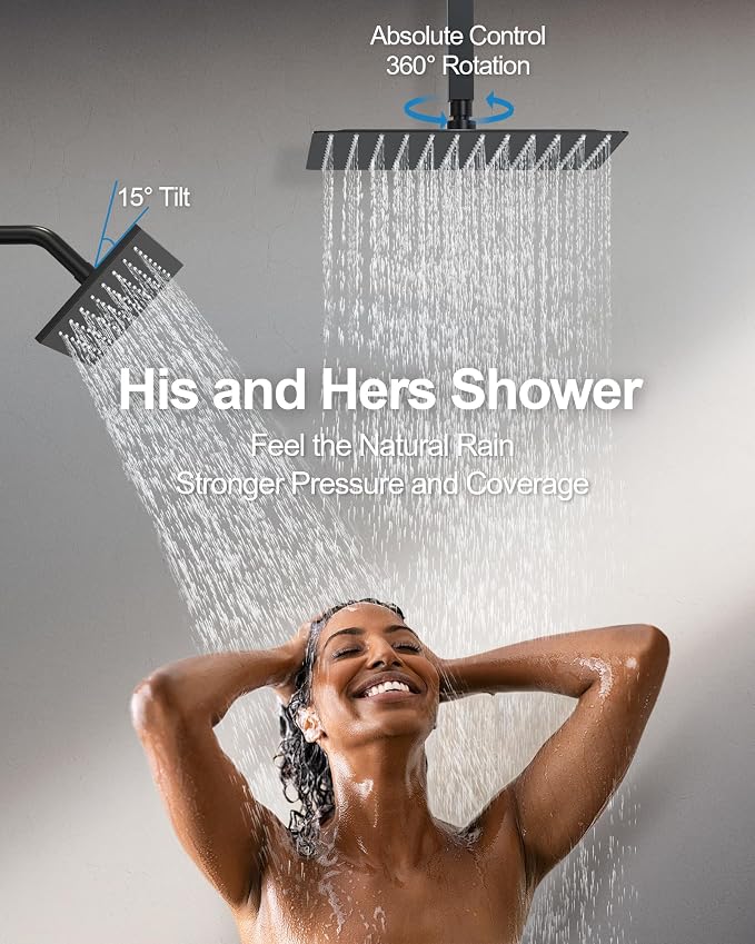 Thermostatic Shower System, Dual Rainfall Shower Heads - Image 5