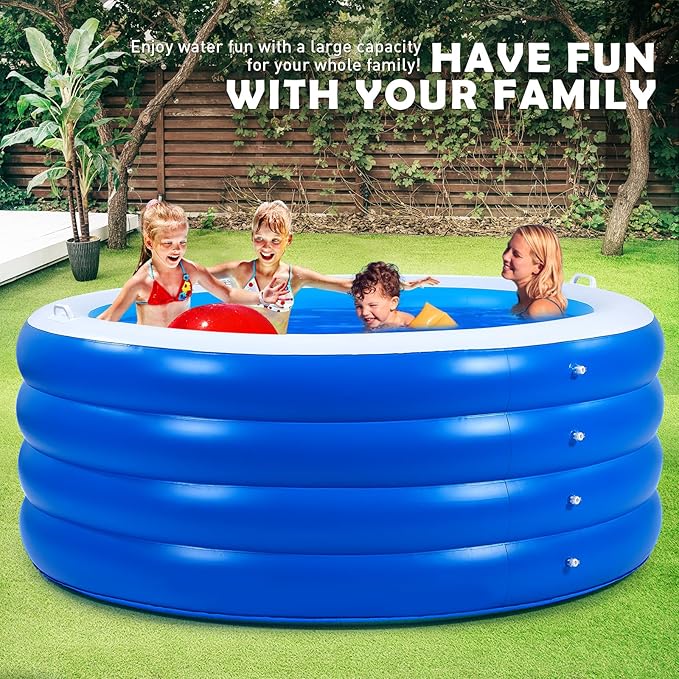 Biange Blow Up Pool, Kids Pool Inflatable, Kiddie Baby Swimming Pool - Image 6