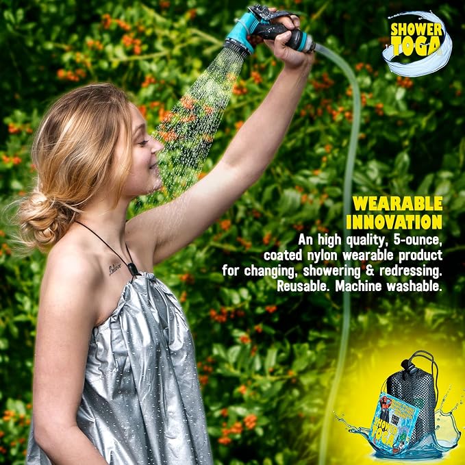 Shower Toga - Wearable Shower Garment, Privacy RV & Camping Shower, Surf Poncho - Image 5