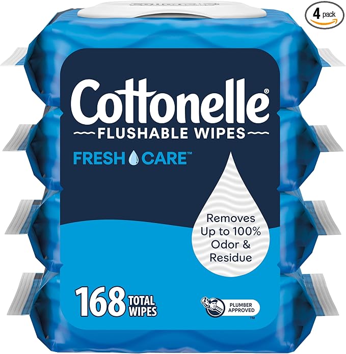 Cottonelle Fresh Care Flushable Wet Wipes, Adult Wet Wipes, 4 Flip-Top Packs by Cottonelle%C2%AE