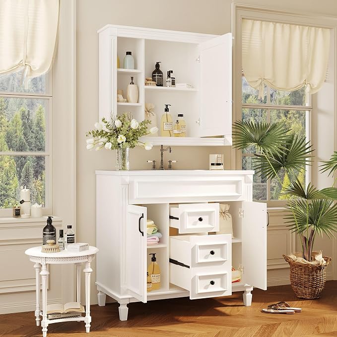 Merax 36" Bathroom Vanity with Sink, 36 inch Bathroom Vanity Storage Cabinet - Image 3