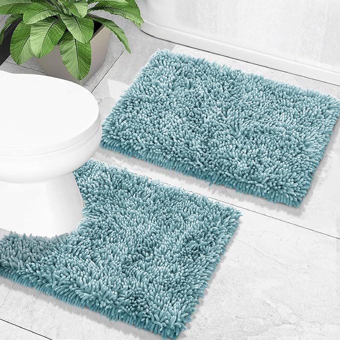 Yimobra Toilet Rugs U Shaped Washable, Extra Thick Soft Absorbent Chenille - Image 7