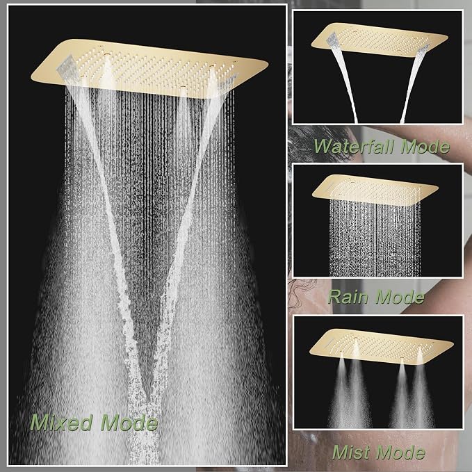Brushed Gold Digital Display Shower System - Image 3