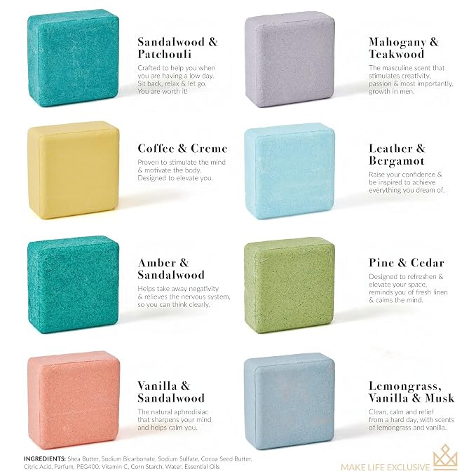 Bath Bombs for Men, Block Shape, Gifts for Men, 8 Large 5oz Bombs, 100% Natural - Image 2