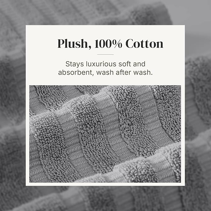 Modern Threads Organic Vines 6-Piece 100% Cotton Towel Set – Yarn Dyed Jacquard - Image 5