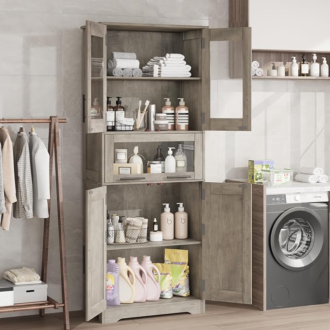 GAOMON Tall Bathroom Cabinet, Freestanding Storage Cabinet - Image 4