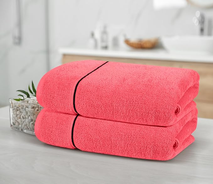 MyOwn Cotton 2 Pack Oversized Bath Towel Set 28x55 inches, Large Bath Towels - Image 3