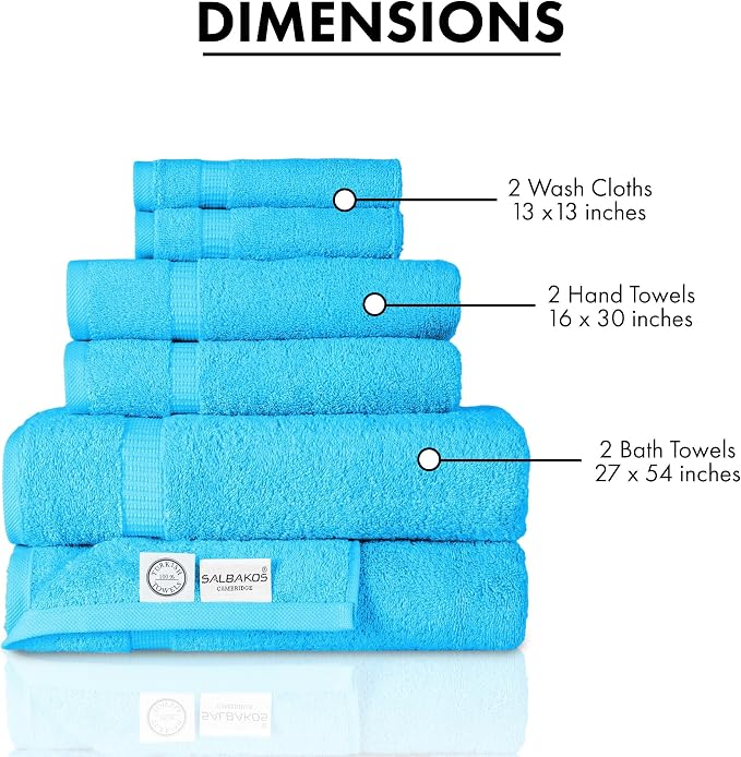 SALBAKOS 100% Turkish Cotton 6-Piece Towel Set | Heirloom Quality Hotel & Spa - Image 7