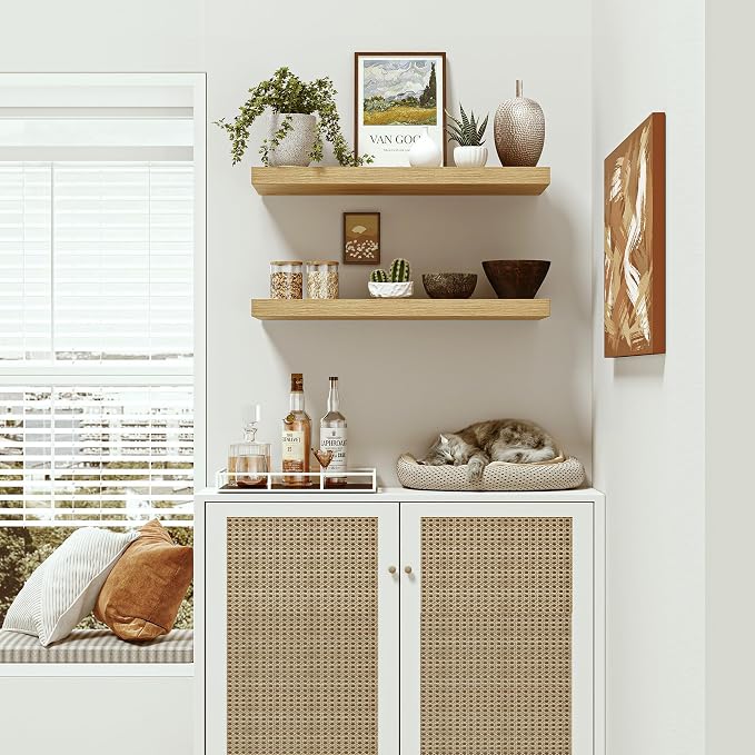 Vivelove Floating Shelves 24 inchs Long, Bathroom Shelves Over Toilet 9.1” Deep - Image 6
