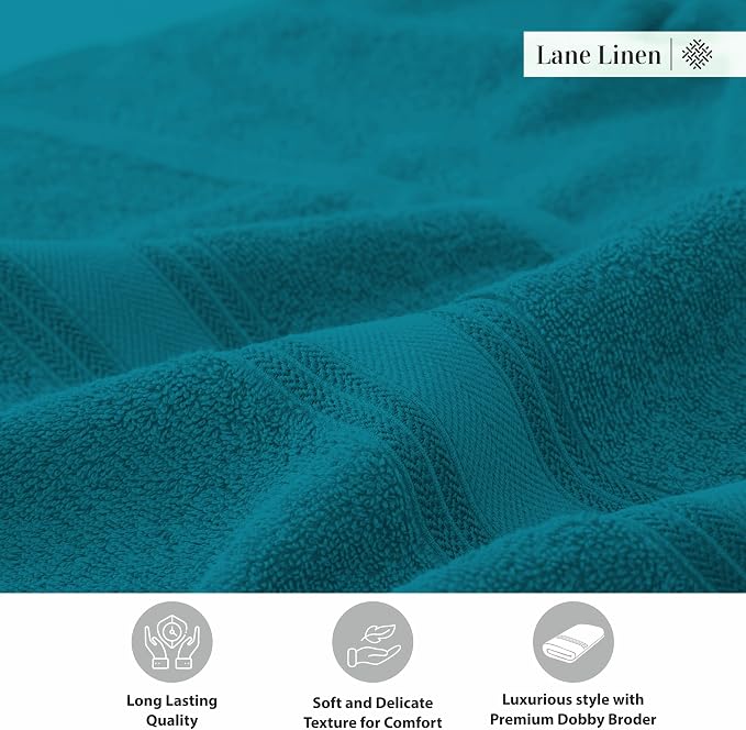 LANE LINEN 100% Cotton 4 Pack Bath Towels Set - Image 8