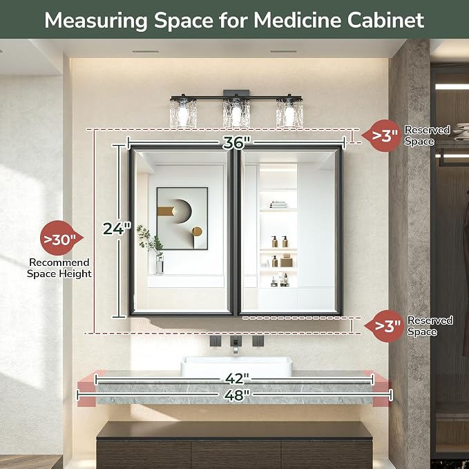 TokeShimi 36x24 Recessed Medicine Cabinet - Image 4