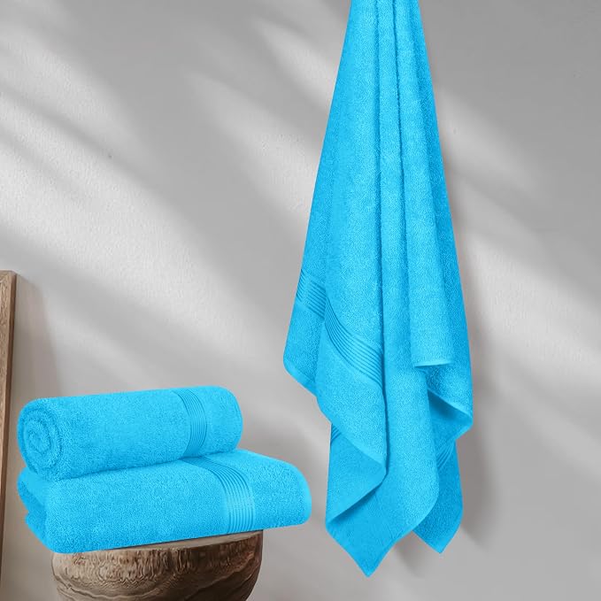 Elvana Home Cotton 2 Pack Oversized Bath Towel Set 28x55 inches, Large Bath - Image 4
