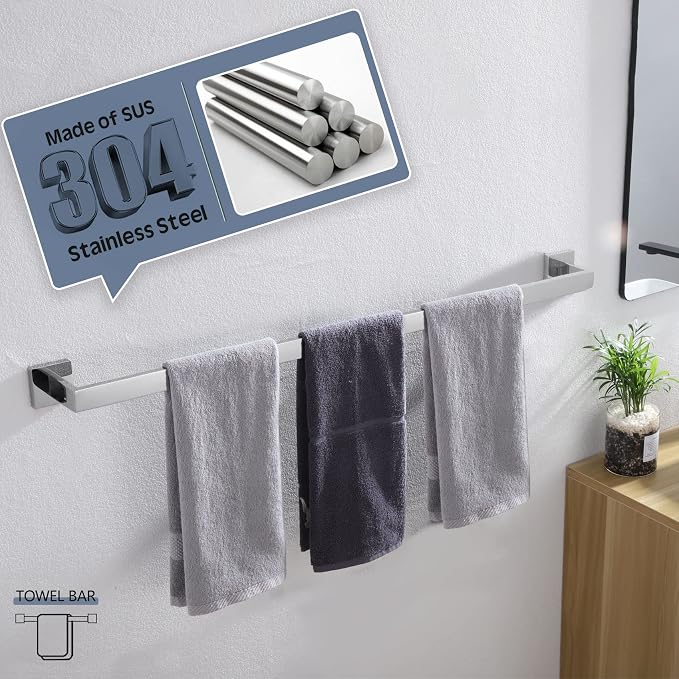 KOKOSIRI 36-Inch Single Towel Bar, Bathroom Kitchen Towel Holder, Wall Mounted - Image 5