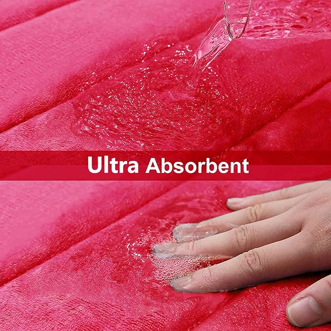 Buganda Memory Foam Bath Mat, Ultra Soft and Non-Slip Bathroom Rugs, Water - Image 5