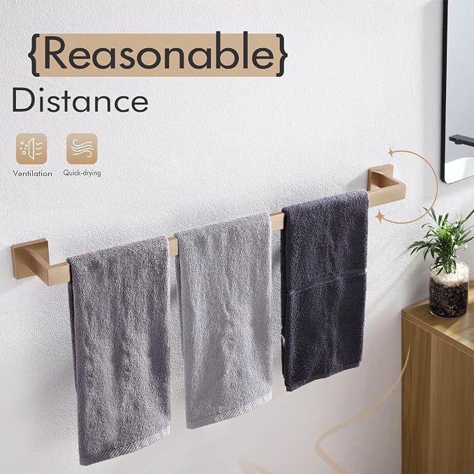 KOKOSIRI 36-Inch Towel Bars for Bathroom Kitchen Towels Holder Wall Mount - Image 6