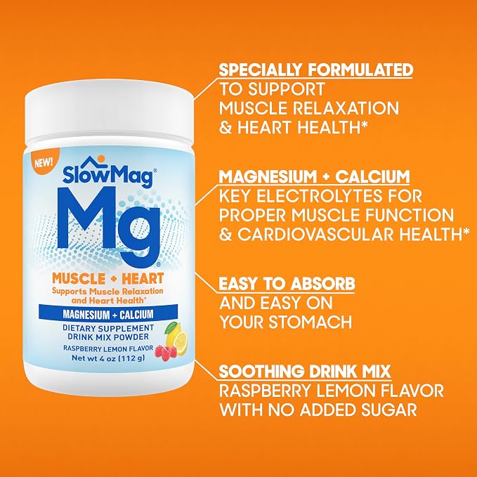 SlowMag® Magnesium Powder, Magnesium + Calcium Supplement Drink Mix, Raspberry - Image 5