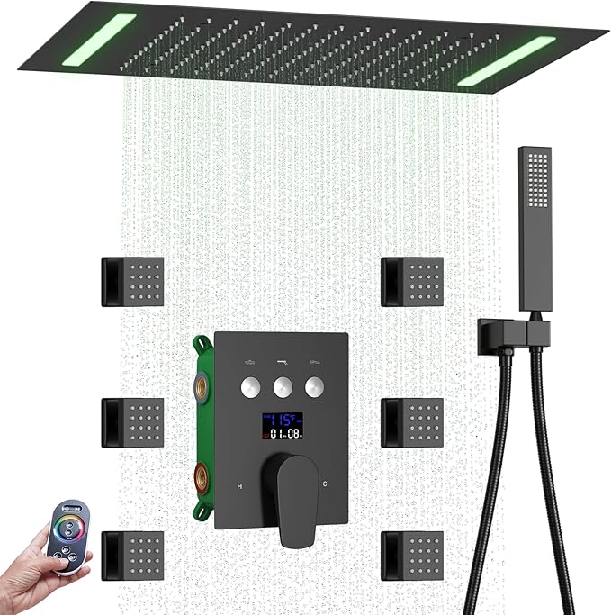 Bathroom shower system Ceiling 14x20 inch shower head, spray by HONGTONGSOWER