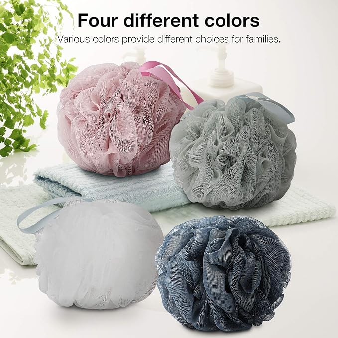 Bath Shower Loofah Sponge 60g Bath Mesh Pouf Shower Ball Body Scrubber - Image 6