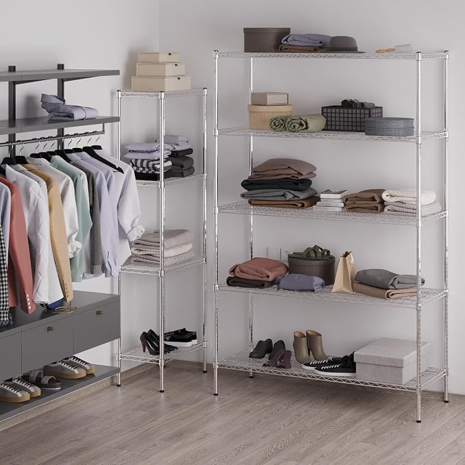 21" Deep x 54" Wide x 86" Height Wire Shelving Kit | 5-Tier | NSF Commercial - Image 5