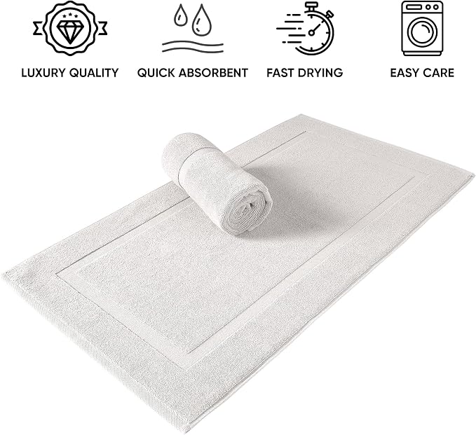 SALBAKOS 100% Turkish Cotton Bath Mat Set 2-Piece - Image 5