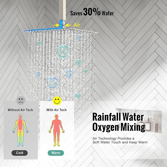 SR SUN RISE Brass 10 Inches Ceiling Mounted Shower System Brushed Nickel - Image 4