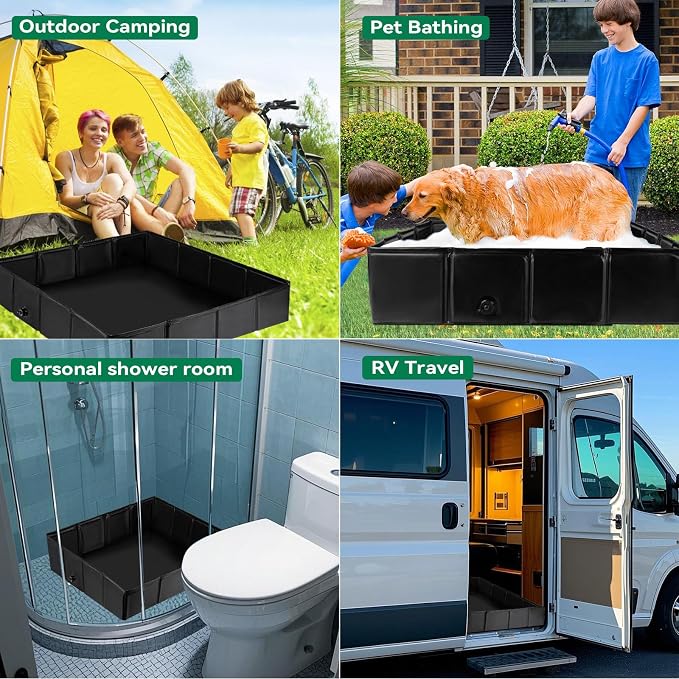 Upgraded Portable Shower Pan, Foldable Camping Shower Base - Image 6