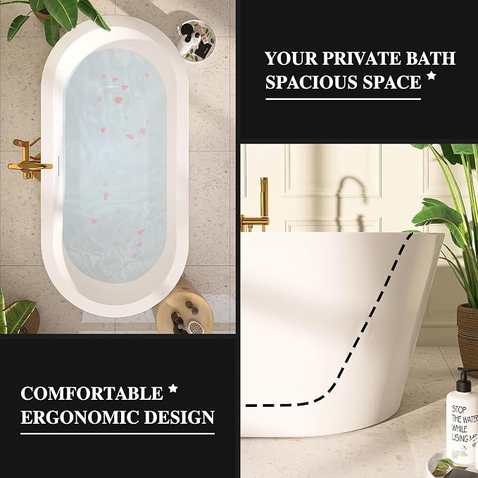 61" Freestanding Bathtubs, Acrylic Soaking Tubs - Image 4