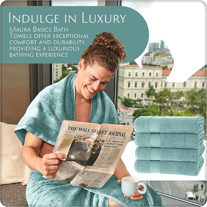MAURA Basics Performance Bath Towels 100% Turkish Cotton - Image 3