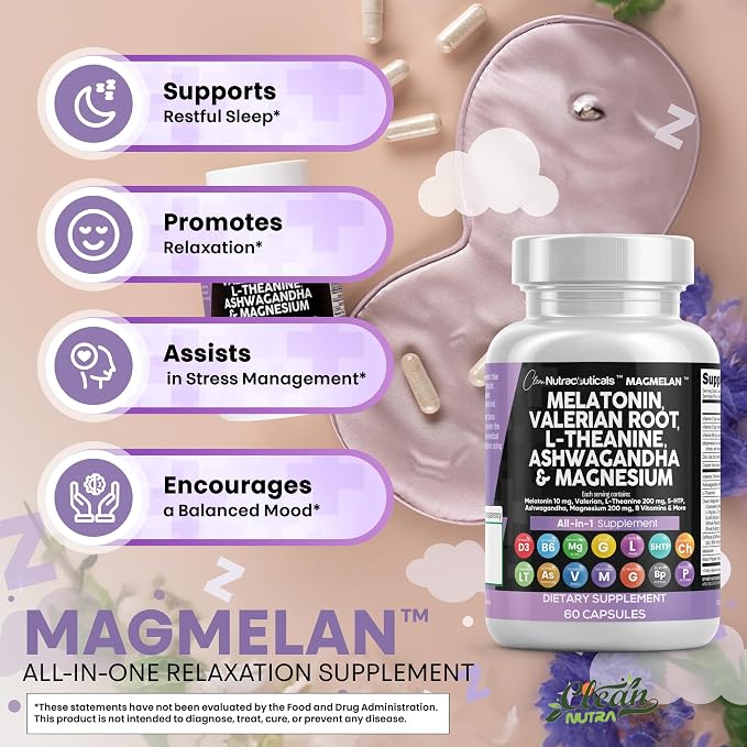 Clean Nutraceuticals Melatonin 10mg Valerian Root L Theanine 200mg Ashwagandha - Image 5