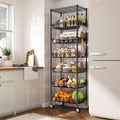 7 Tier Wire Shelving Unit with Wheels 72" H Adjustable Basket Shelf Storage by Durayloly