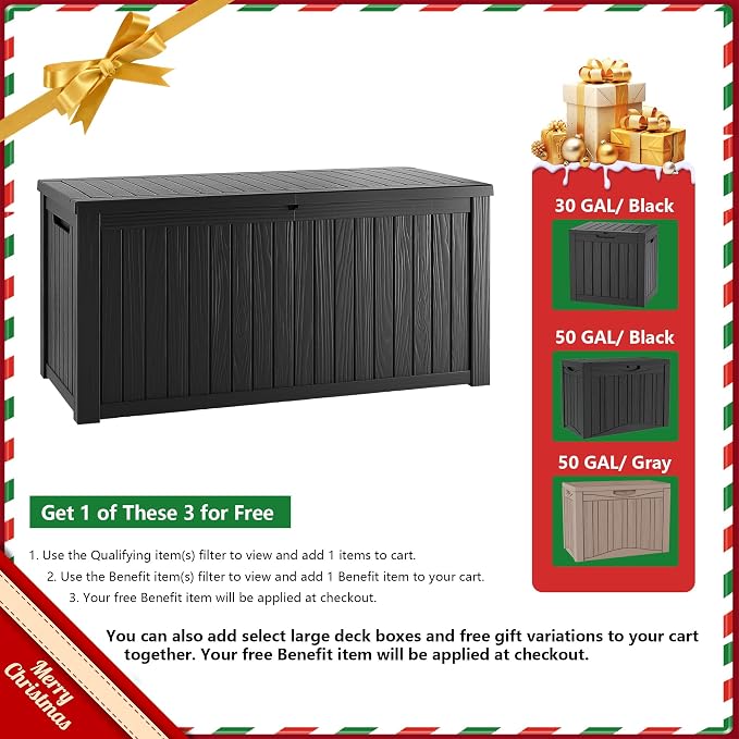 TARKARI 180 Gallon Lockable Resin Deck Box, Waterproof & UV-Resistant Outdoor - Image 2