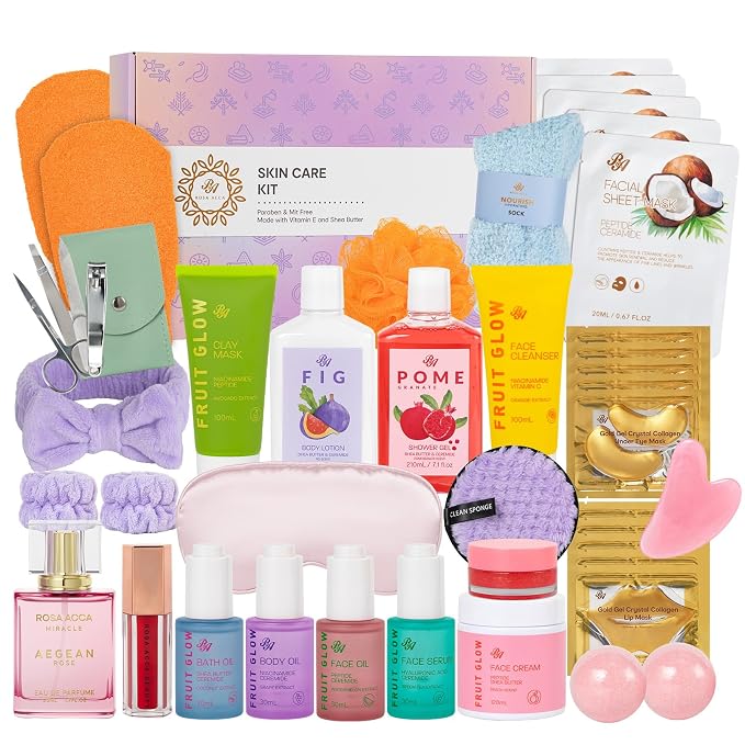 42 Pcs Christmas Gifts for Women, Super Fruit Bath and Body Gifts, Facial Skin by RAROSAACCA