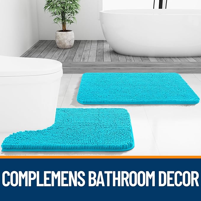 OLANLY Bathroom Rugs 36x24, Extra Soft Absorbent Chenille Bath Rugs, Rubber - Image 7
