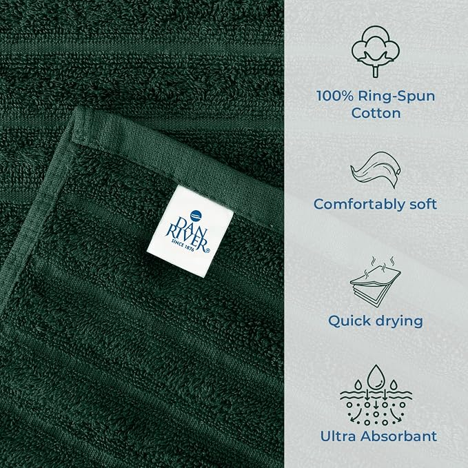 DAN RIVER Pack of 2 Bath Sheet 35x70 Inches, Ribbed Oversized Bath Towels Extra - Image 3