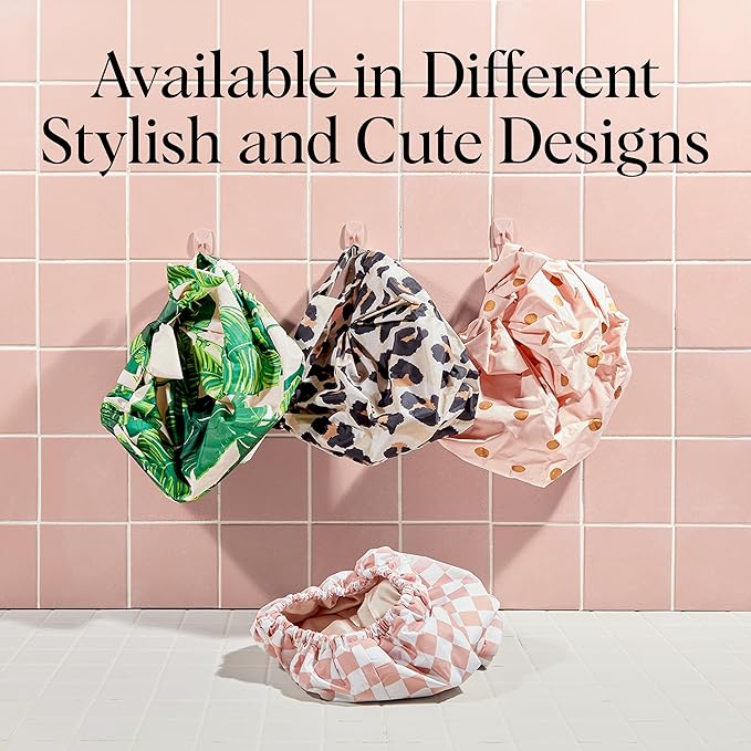 Kitsch Luxury Shower Caps for Women Reusable Waterproof - Image 2