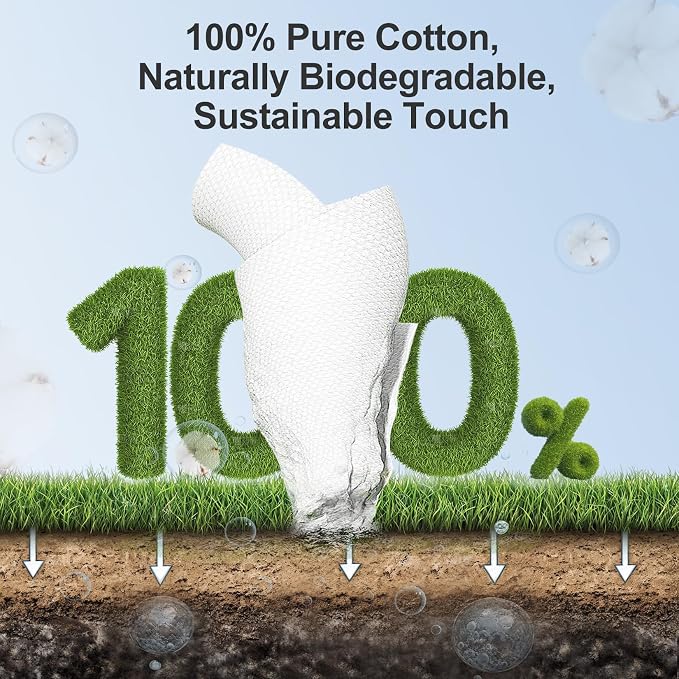 Winner Face Towels, 100% USDA Biobased Facial Towelettes XL, Disposable Face - Image 8