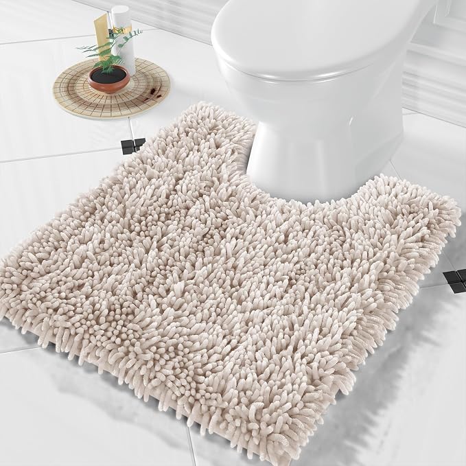 Yimobra Toilet Rugs U Shaped Washable, Extra Thick Soft Absorbent Chenille by Yimobra