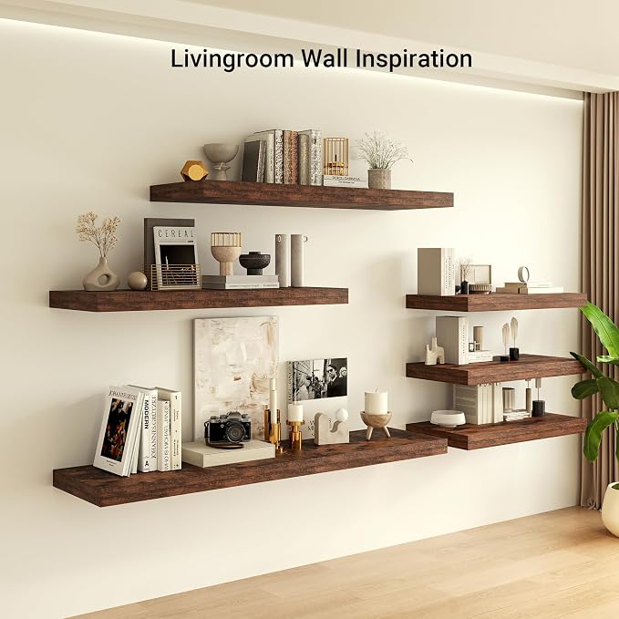 Heimlove 12 Inch Deep Floating Shelves, 55 x 12 inches Long Wall Shelf - Image 4