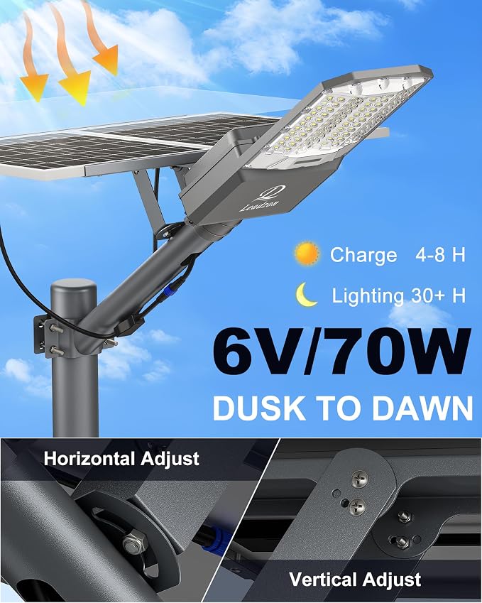 Solar Street Lights Outdoor Waterproof, 650000LM Super Bright LED Beads - Image 2
