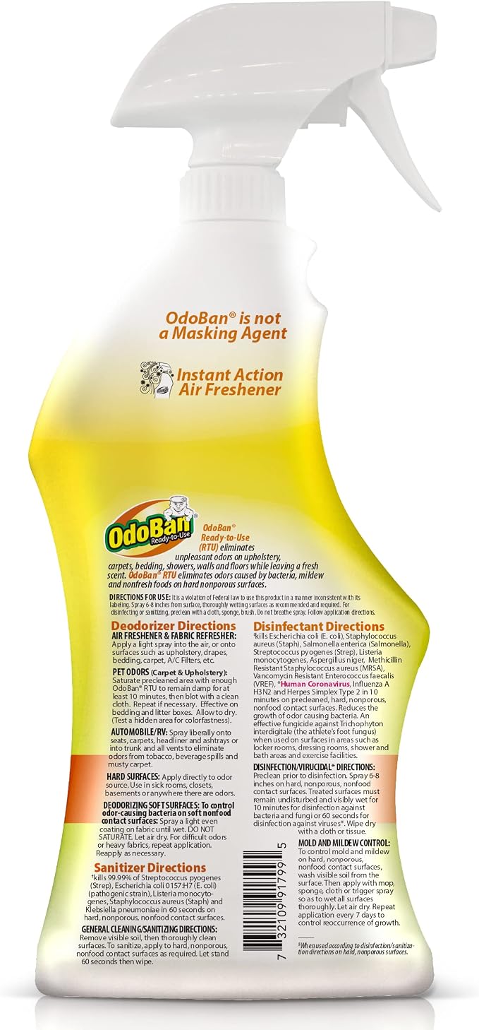 OdoBan 360-Degree Continuous Spray Natural Oil Real Citrus Orange Air Freshener - Image 2