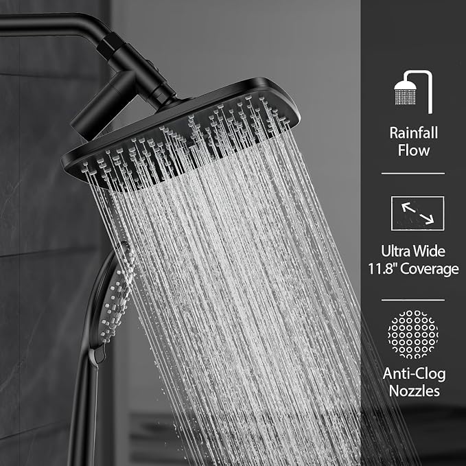 Veken 11.8 Inch Rectangle Rain Shower Head - Image 3