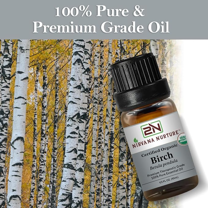 Birch Essential Oil USDA Certified Organic, 100% Pure Natural Premium Grade - Image 6