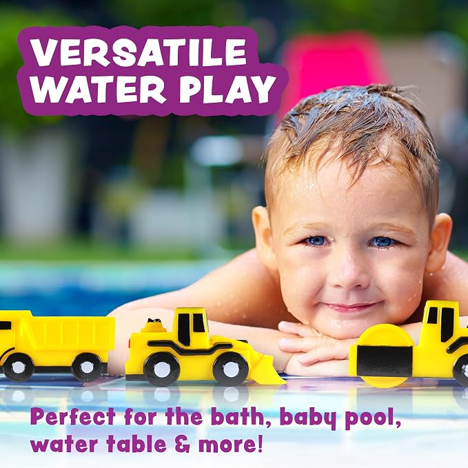 Tub Works® Construction™ Trucks Mold Free Bath Toys, 6 Pack | Sealed, No Hole - Image 9