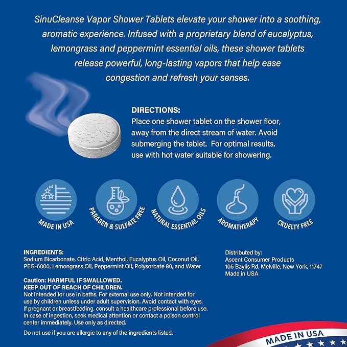 Sinucleanse Vapor Shower Steamers, All Natural Lemongrass, Eucalyptus & Mint - Image 7