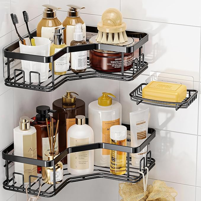 MAXIFFE 3 Pack Corner Shower Caddy by MAXIFFE