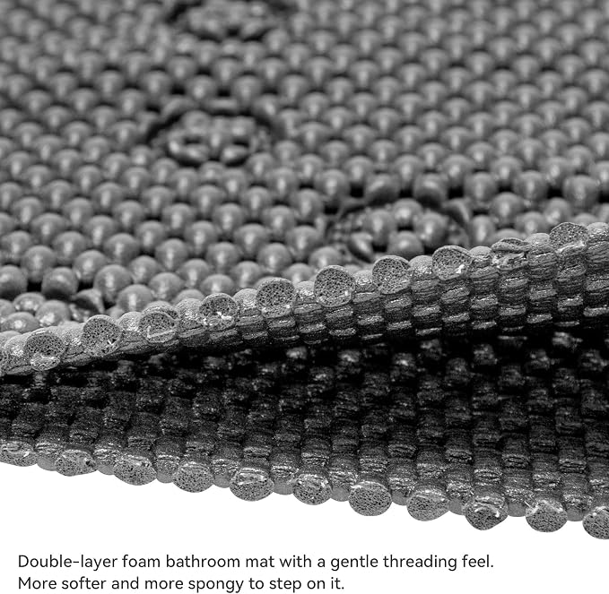 Double Layer Foam Non Slip Bathtub Mat 37x17in, More Comfortable and Thicker - Image 2