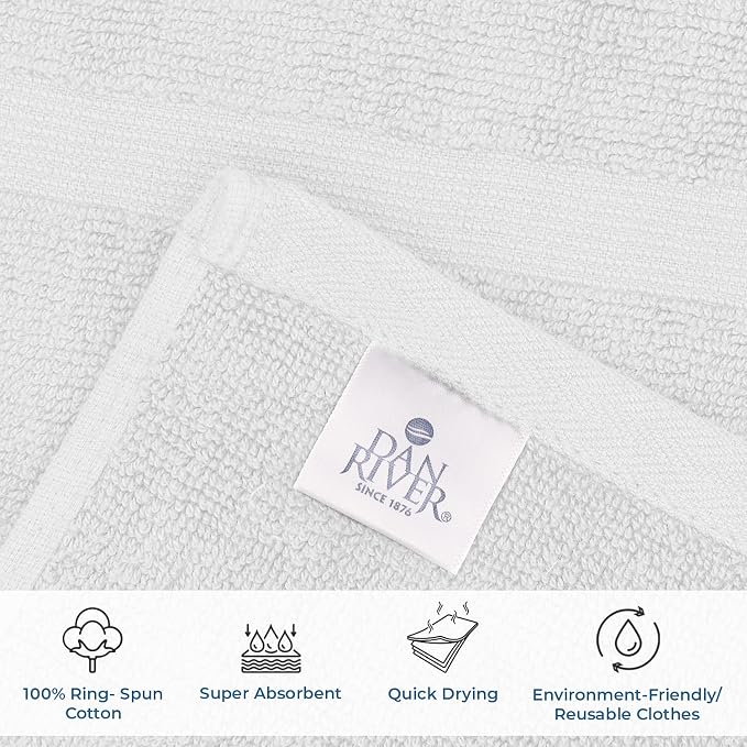 DAN RIVER Classic Cotton Bath Mats Set of 2 – Not a Bathroom Rug, Ultra Soft - Image 3